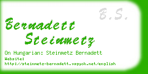 bernadett steinmetz business card